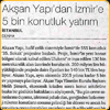 Akşan Yapı'dan İzmir'e 5 bin konutluk yatırım. Dünya (24.12.2010)