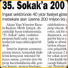 35.Sokak'a 200 milyon TL Yatırımı Ege Telgraf Gazetesi (09.12.2010)